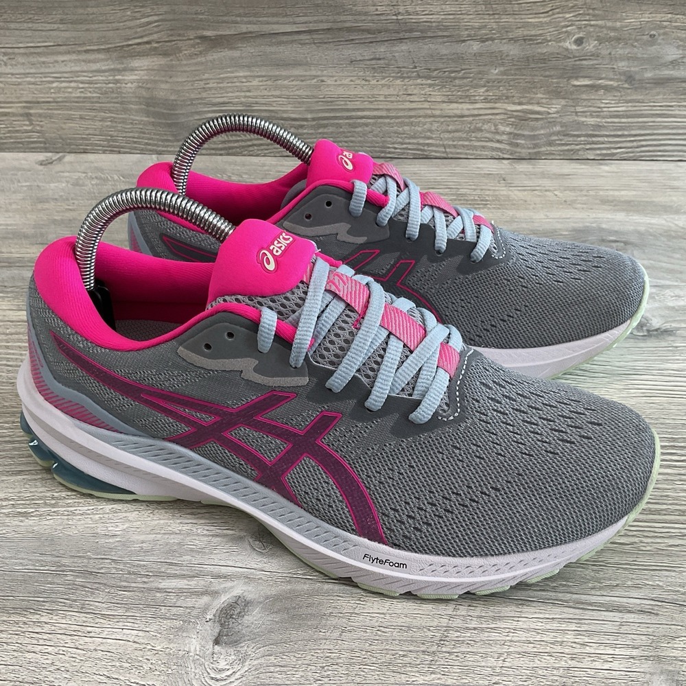 ASICS GT-1000 11 Running Gray/Pink Glo Sneakers Shoes 1012B392 Women's Size 9.5